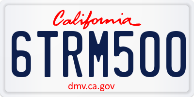 CA license plate 6TRM500