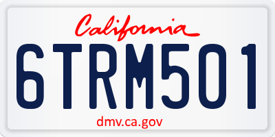 CA license plate 6TRM501