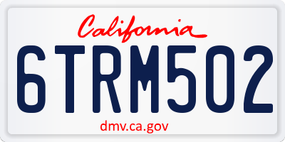 CA license plate 6TRM502