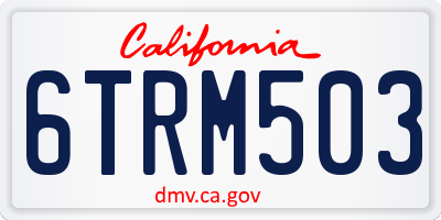 CA license plate 6TRM503
