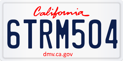 CA license plate 6TRM504