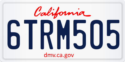 CA license plate 6TRM505