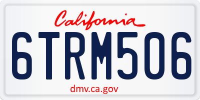 CA license plate 6TRM506