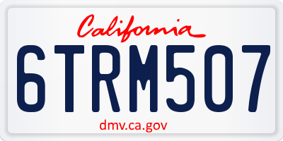 CA license plate 6TRM507