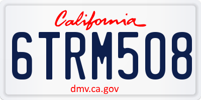 CA license plate 6TRM508