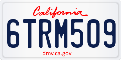 CA license plate 6TRM509