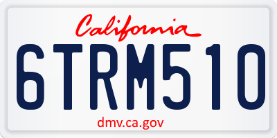 CA license plate 6TRM510