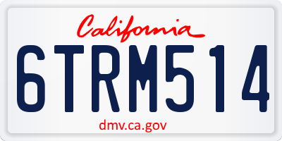 CA license plate 6TRM514