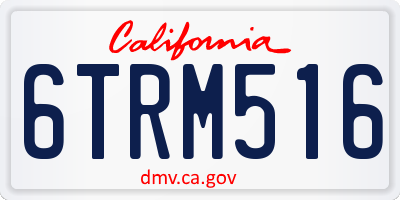 CA license plate 6TRM516