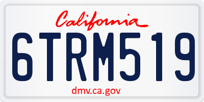 CA license plate 6TRM519
