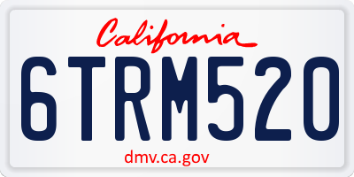 CA license plate 6TRM520