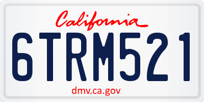 CA license plate 6TRM521