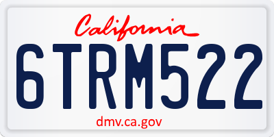 CA license plate 6TRM522