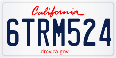 CA license plate 6TRM524