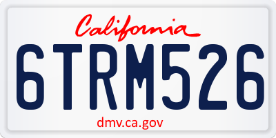 CA license plate 6TRM526