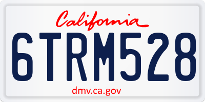 CA license plate 6TRM528