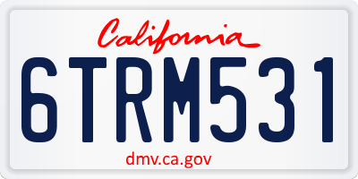 CA license plate 6TRM531