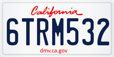 CA license plate 6TRM532