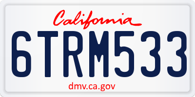 CA license plate 6TRM533