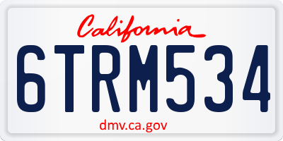 CA license plate 6TRM534