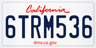 CA license plate 6TRM536