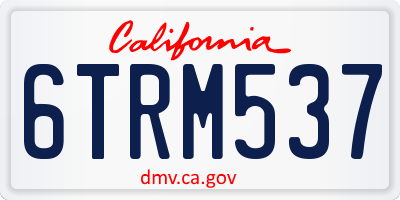 CA license plate 6TRM537