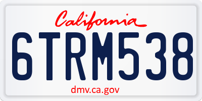 CA license plate 6TRM538