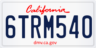 CA license plate 6TRM540