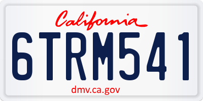 CA license plate 6TRM541