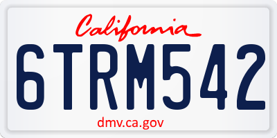CA license plate 6TRM542