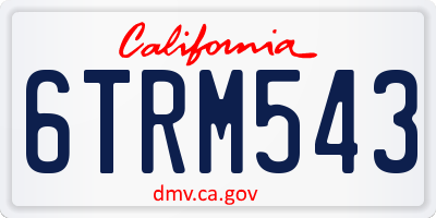 CA license plate 6TRM543