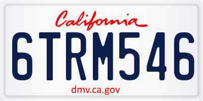 CA license plate 6TRM546