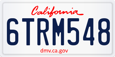 CA license plate 6TRM548