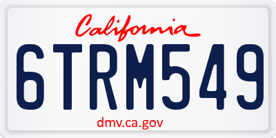 CA license plate 6TRM549