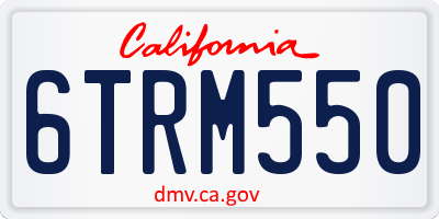 CA license plate 6TRM550