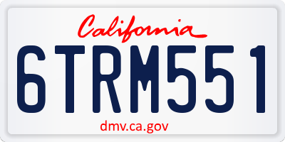 CA license plate 6TRM551