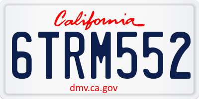 CA license plate 6TRM552