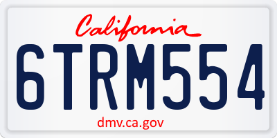 CA license plate 6TRM554