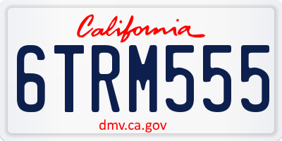 CA license plate 6TRM555