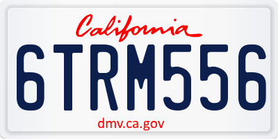 CA license plate 6TRM556