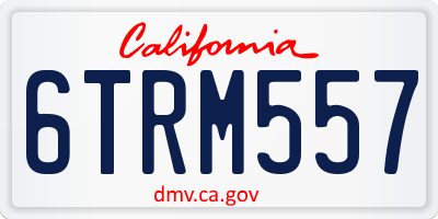 CA license plate 6TRM557