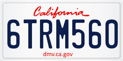 CA license plate 6TRM560