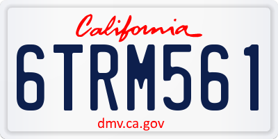 CA license plate 6TRM561