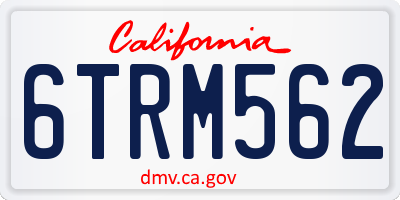 CA license plate 6TRM562