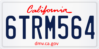 CA license plate 6TRM564