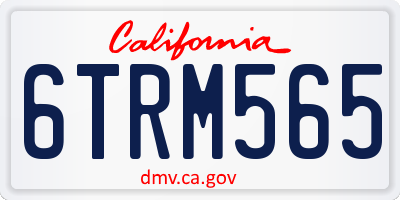 CA license plate 6TRM565
