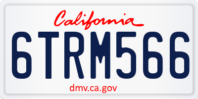 CA license plate 6TRM566