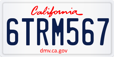 CA license plate 6TRM567