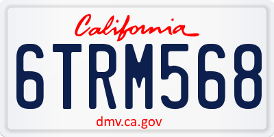 CA license plate 6TRM568