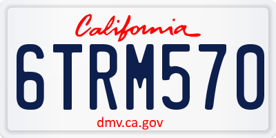 CA license plate 6TRM570
